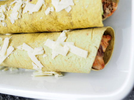 Boerenkool tortilla met kip en courgette
